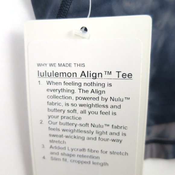 Lululemon Align Tee Diamond Dye Size 4 - Picture 8 of 8